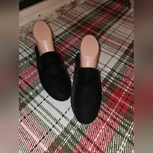 BIRDIES 'Phoebe' Black Velvet Mules 6.5 Excellent Pre-owned Condition!